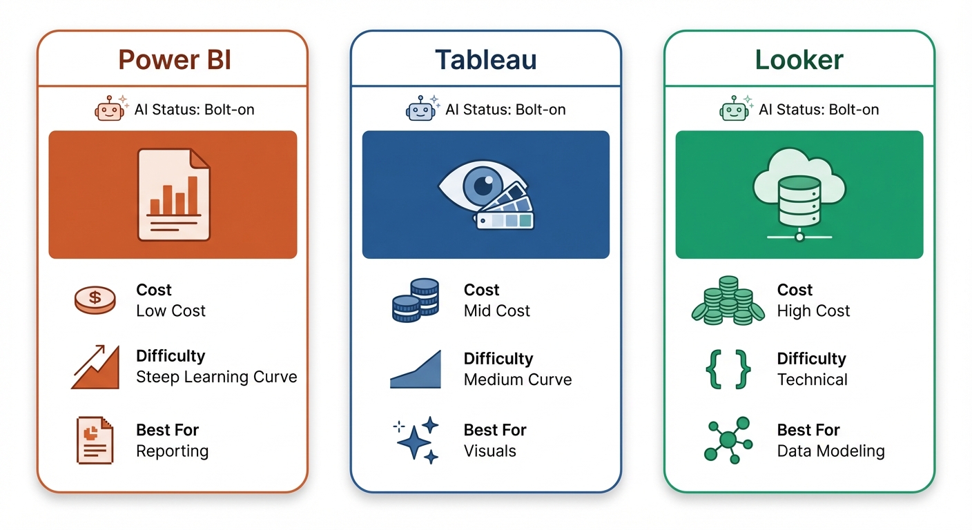 Traditional BI platforms comparison chart